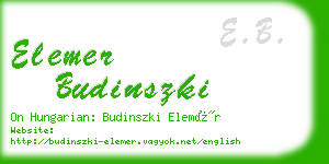 elemer budinszki business card